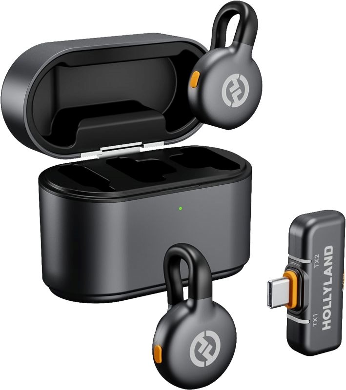 Hollyland LARK M2S Duo Wireless Lavalier Microphone with USB-C Plug (Duo, Space Gray)