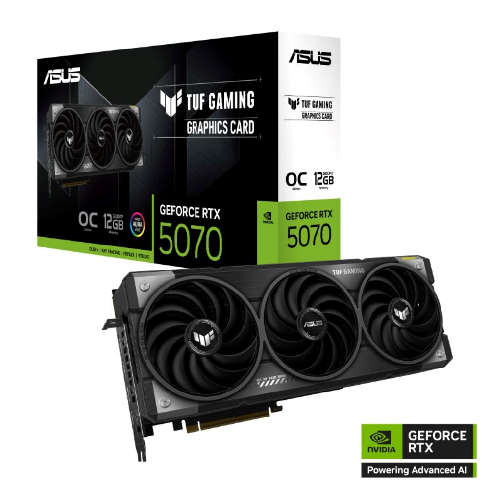ASUS VGA NVIDIA GeForce RTX 5070 TUF GAMING 12GB OC, 12GB GDDR7, 3xDP, 1xHDMI