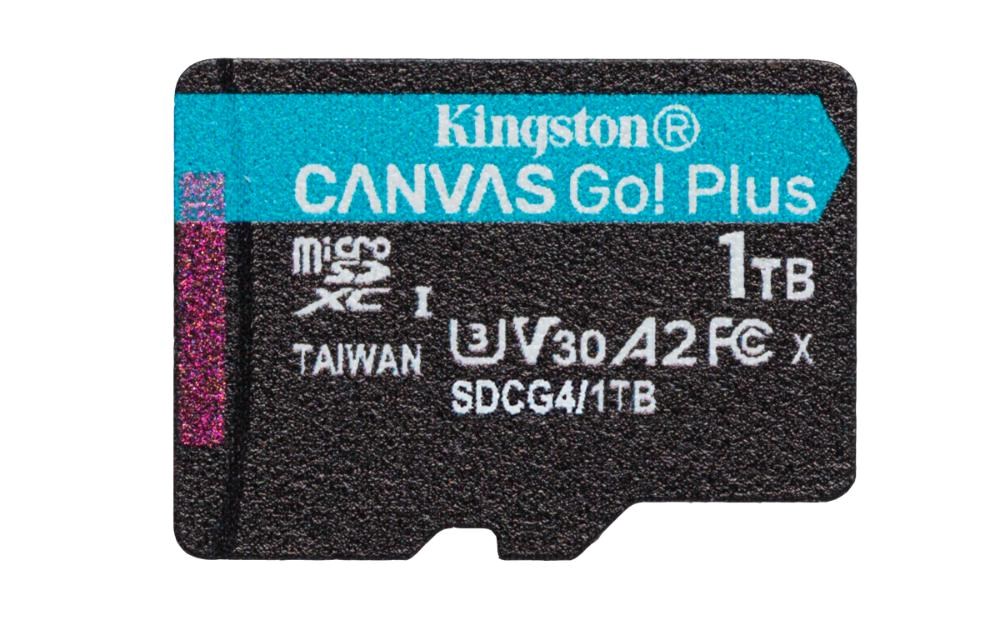 Kingston MicroSDXC karta 1TB Canvas Go! Plus, R:200/W:160MB/s, Class 10, UHS-I, U3, V30, A2 + Adaptér
