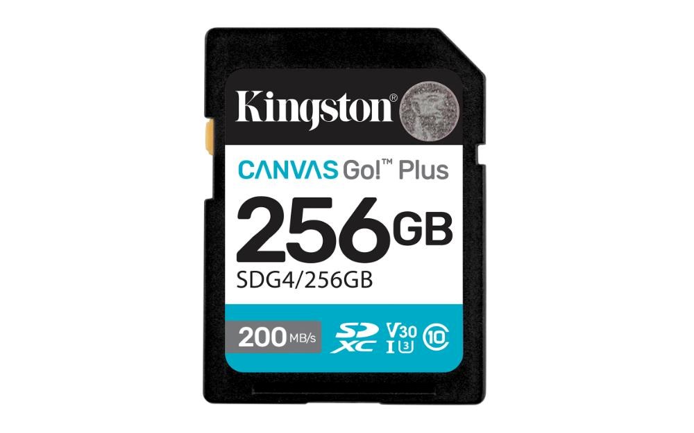 Kingston SDXC karta 256GB Canvas Go! Plus, R:200/W:160MB/s, Class 10, UHS-I, U3, V30