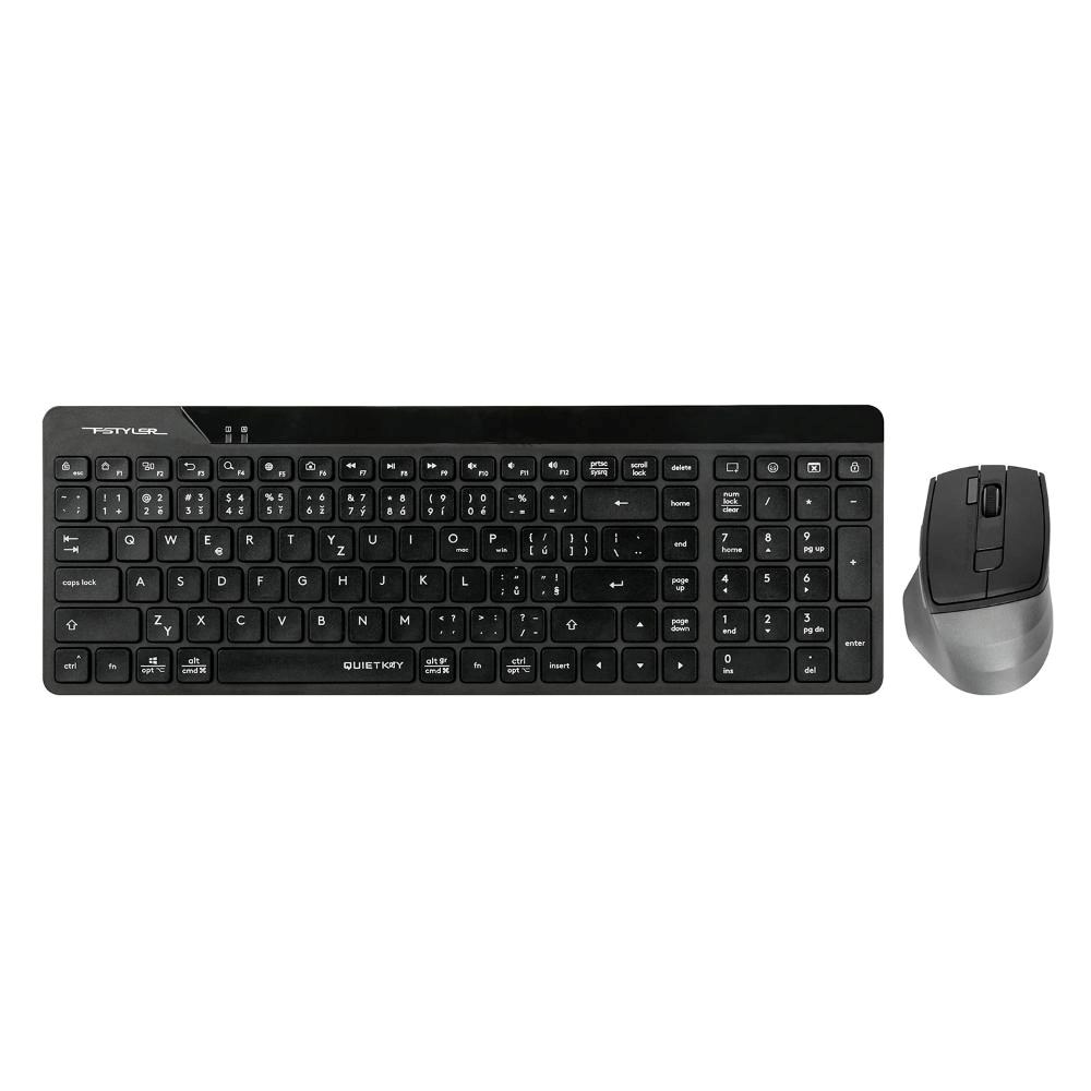 A4tech FG2400 Air2, bezdrátový kancelářský set klávesnice s myší, CZ, černá