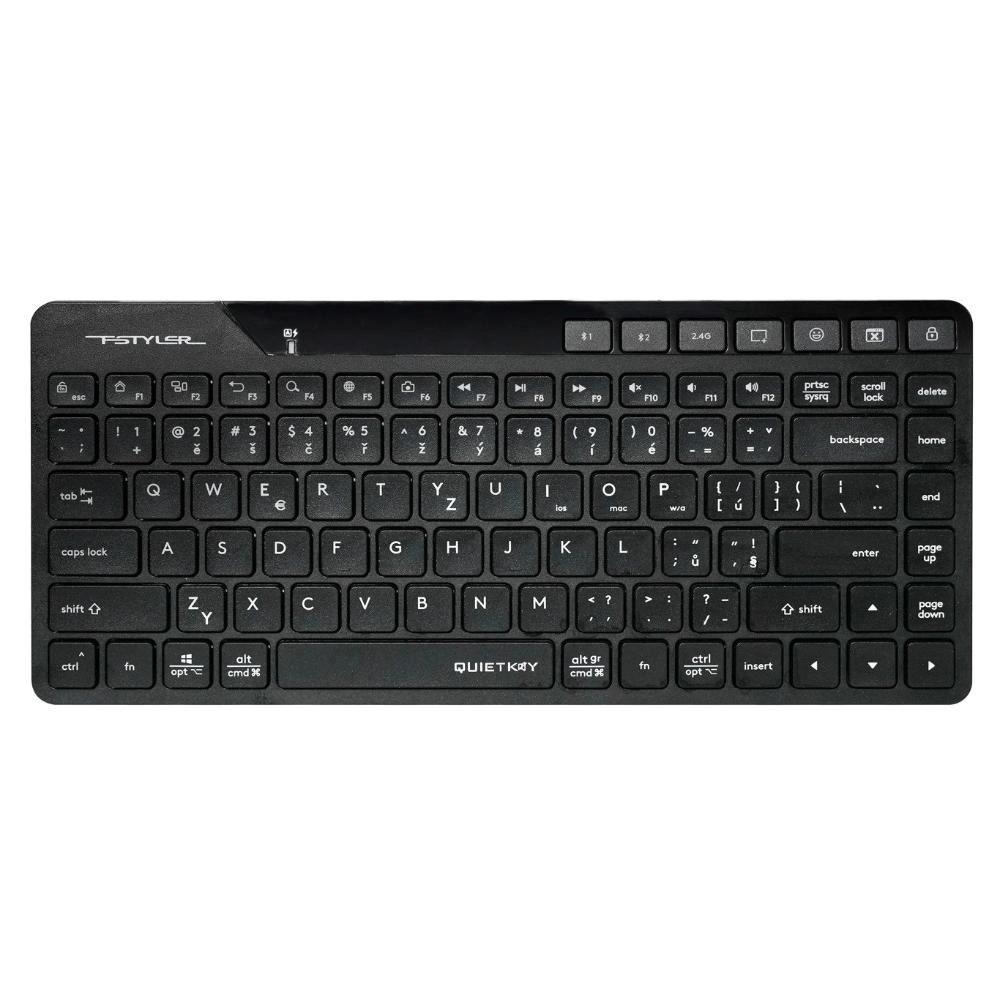 A4tech FStyler FBK26C AS, bezdrátová Dual mode Bluetooth+2,4G klávesnice, CZ, černá