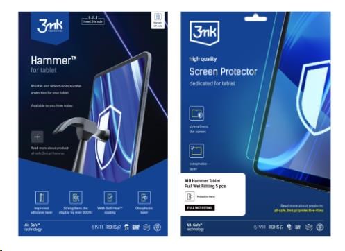 3mk All-Safe - AIO PLUS fólie Hammer Cutting Mat - Tablet Plus do 15", 5 ks