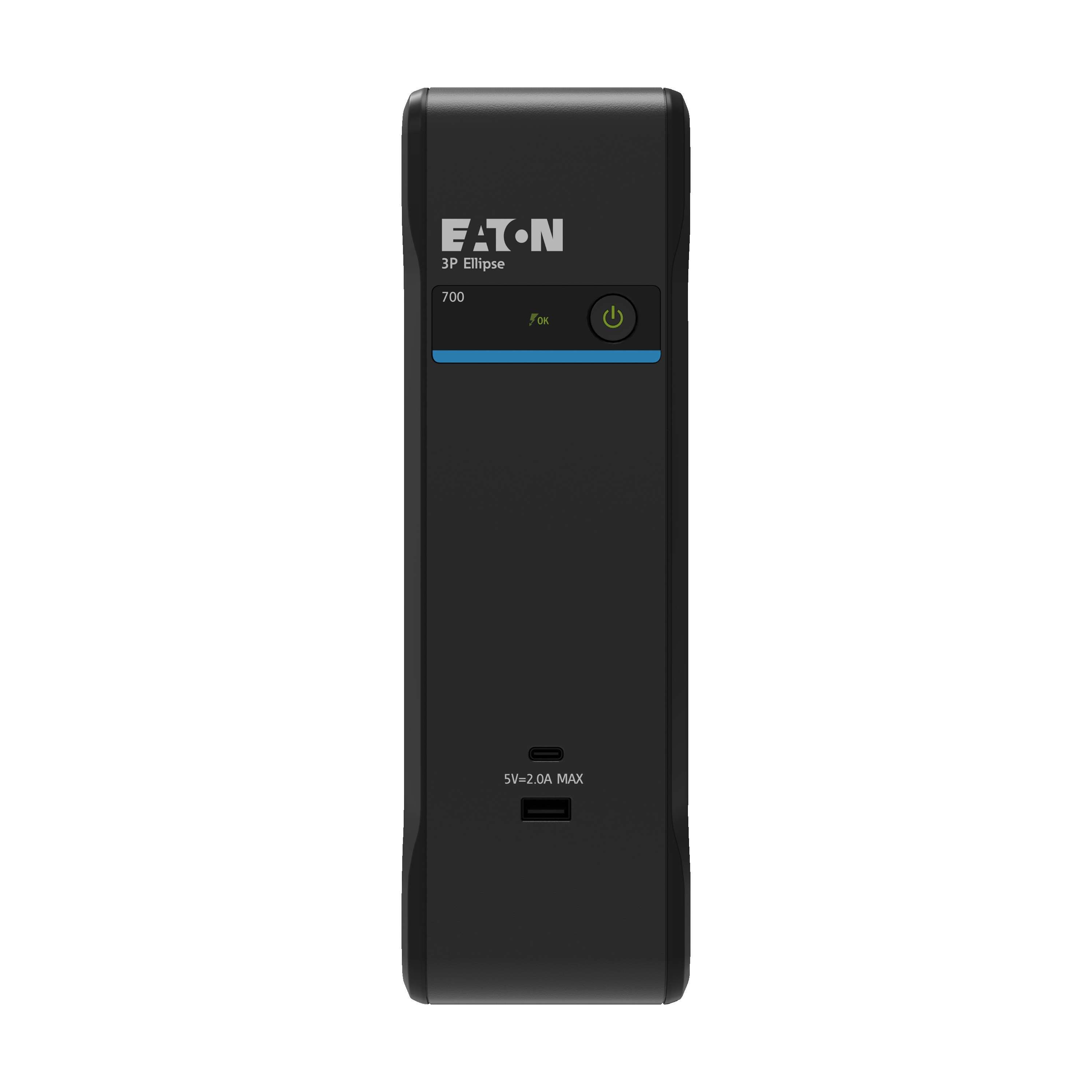 Eaton 3P Ellipse UPS DIN USB, 700 VA, 420 W, Vstup: C14, Výstupy: (3) Typ E, (1) Pouze přepěťová ochrana Typ E, Tower