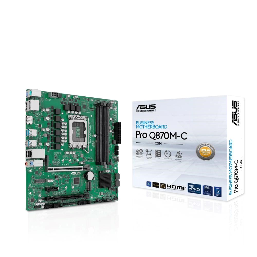 ASUS MB Sc LGA1851 PRO Q870M-C-CSM, Intel Q870, 4xDDR5, 2xDP, 1xHDMI, mATX