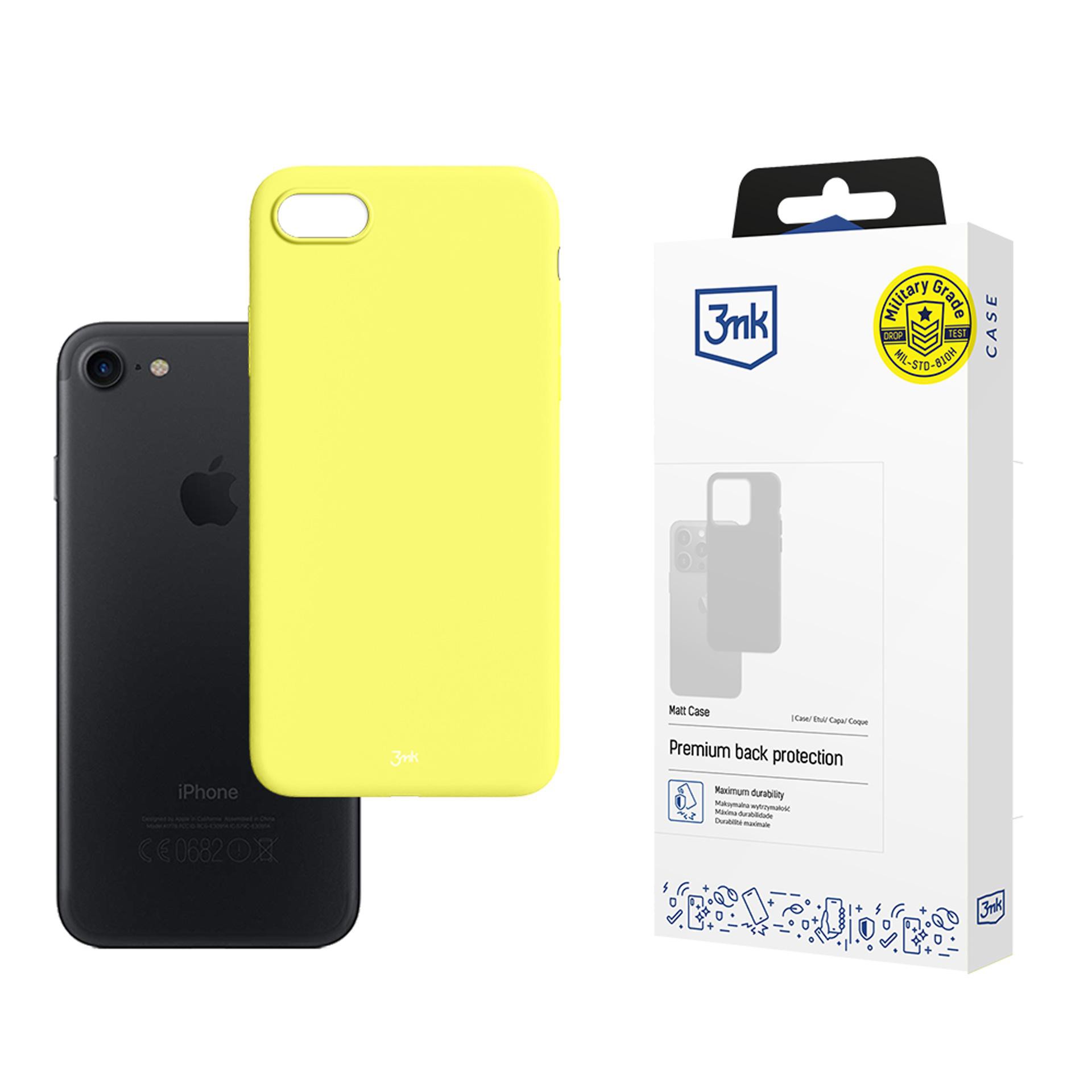 3mk ochranný kryt Matt Case lime pro Apple iPhone 7/8/SE 2020/2022