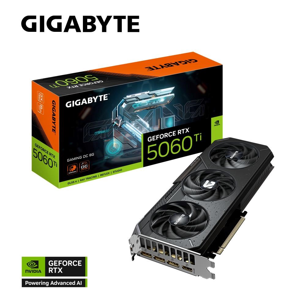 GIGABYTE VGA NVIDIA GeForce RTX 5060 Ti GAMING OC 8G, 8G GDDR7, 3xDP, 1xHDMI