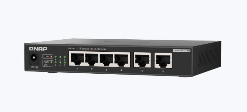 QNAP switch QSW-2104-2T-R2 (4x2,5GbE,2x10GbE,fanless)