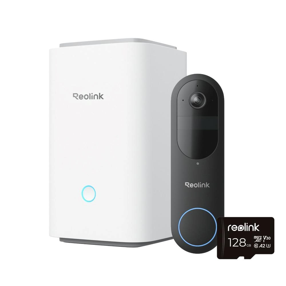 REOLINK bezpečnostní video zvonek D340B + Hub 1 + 128GB microSD