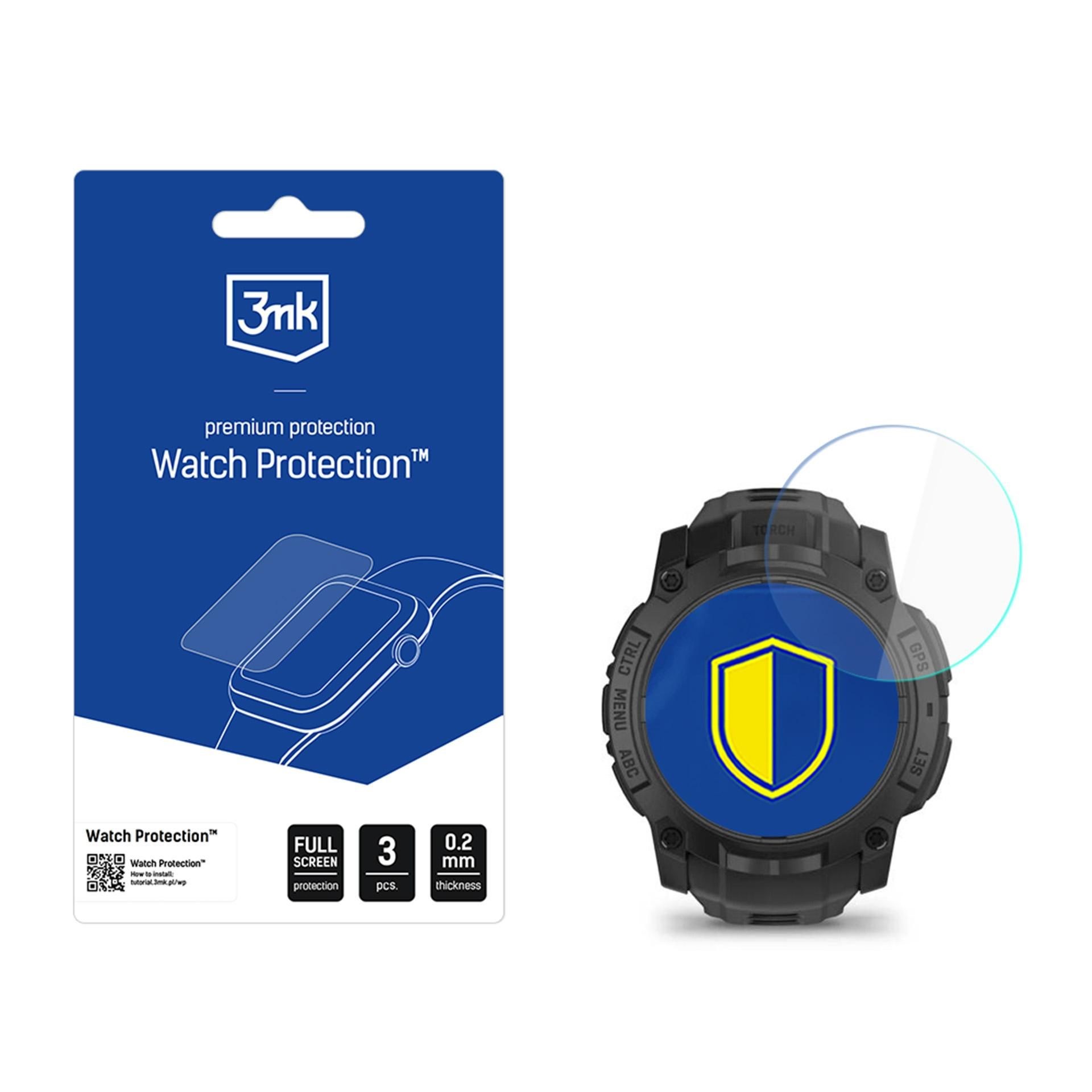 3mk hybridní sklo Watch Protection FlexibleGlass pro Garmin Instinct 3 Tactical Edition 50mm