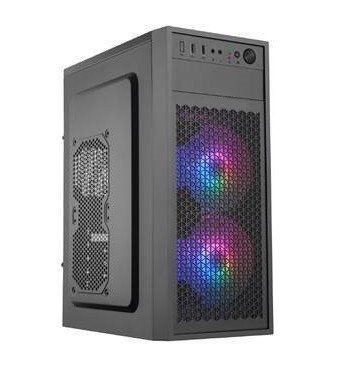 EUROCASE skříň ML N6-530B, ATX, 2x USB-A, 1x USB-C, 2x 120mm ARGB Fan, černá