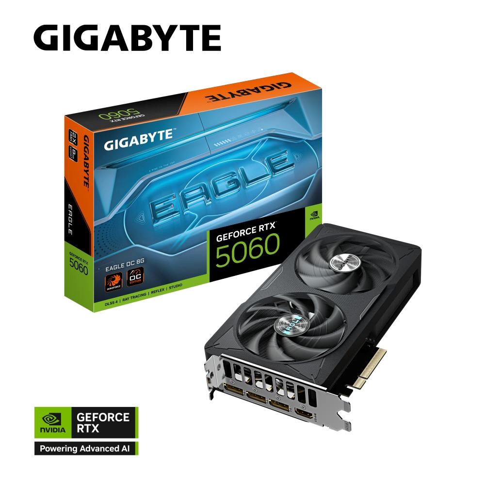 GIGABYTE VGA NVIDIA GeForce RTX 5060 EAGLE OC 8G, 8G GDDR7, 3xDP, 1xHDMI