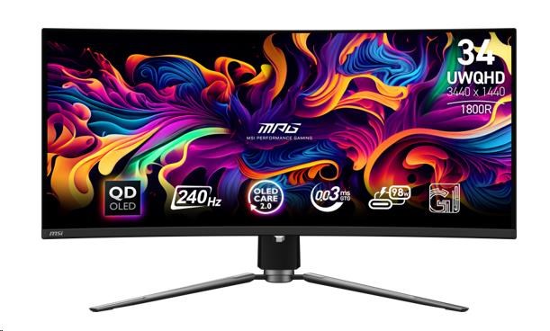 MSI LCD MPG 341CQPX QD-OLED, 34.18", 3440x1440, QD-OLED, 0,03ms, VESA 100x100, Black