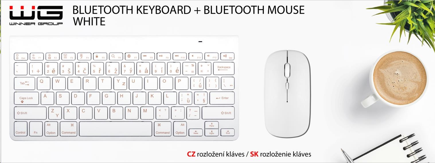 WG - Bluetooth klávesnice s myší, bílá