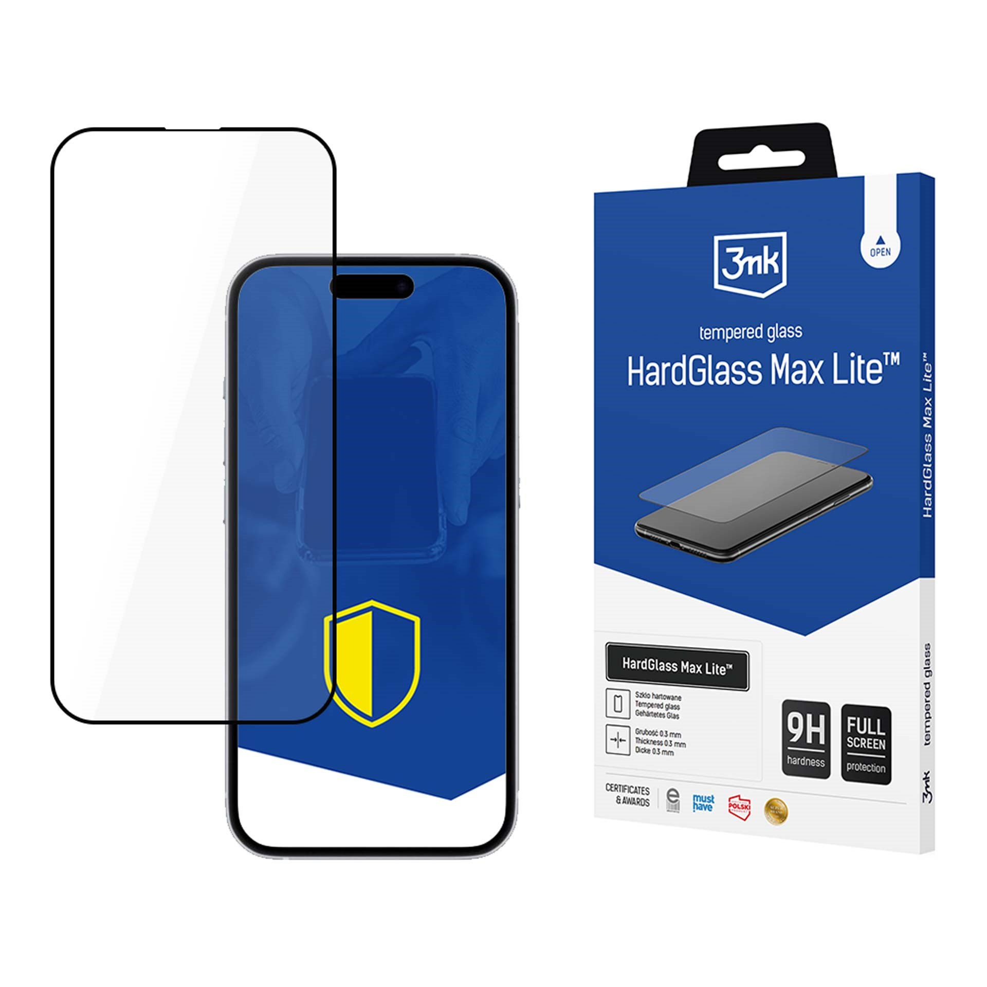 3mk tvrzené sklo HardGlass Max Lite Black pro Apple iPhone 16E/ iPhone 17E