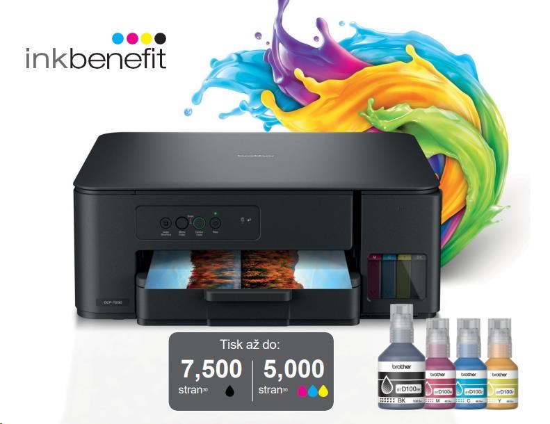 BROTHER multifunkce inkoustová DCP-T230 - A4 64MB 1200x6000 16ppm USB 2.0. WIFI  - INKTANK, INK BENEFIT