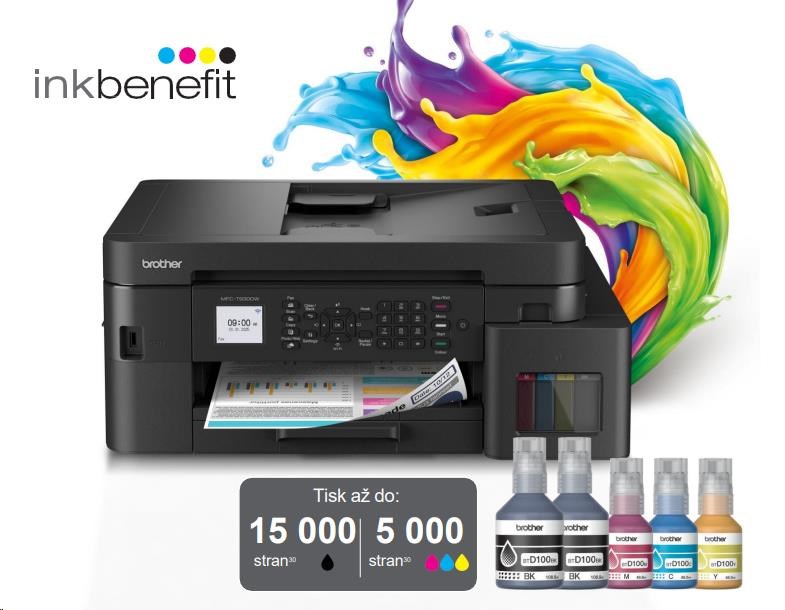 BROTHER multifunkce inkoustová MFC-T930DW - A4 128MB 2400x600 17ppm LCD FAX USB 2.0. WIFI  - INKTANK, INK BENEFIT
