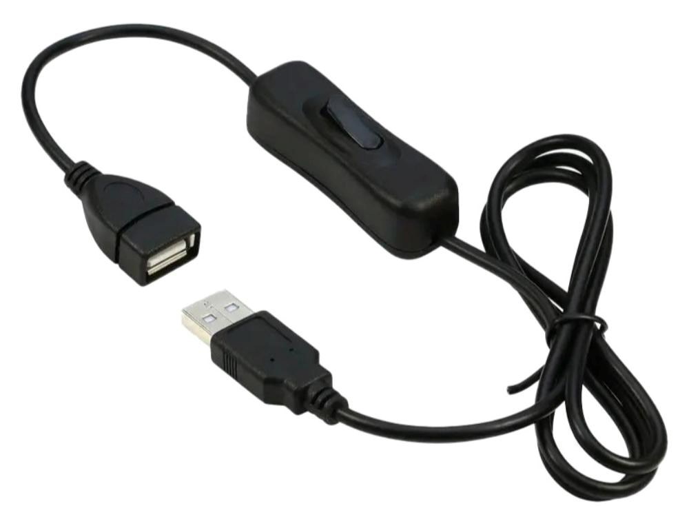 PREMIUMCORD Prodlužovací kabel USB 2.0 s vypínačem, 1m, černá