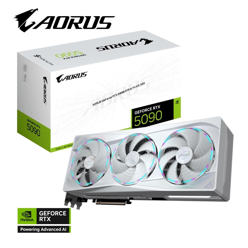 GIGABYTE VGA NVIDIA GeForce RTX 5090 STEALTH ICE 32G, 32G GDDR7, 3xDP, 1xHDMI