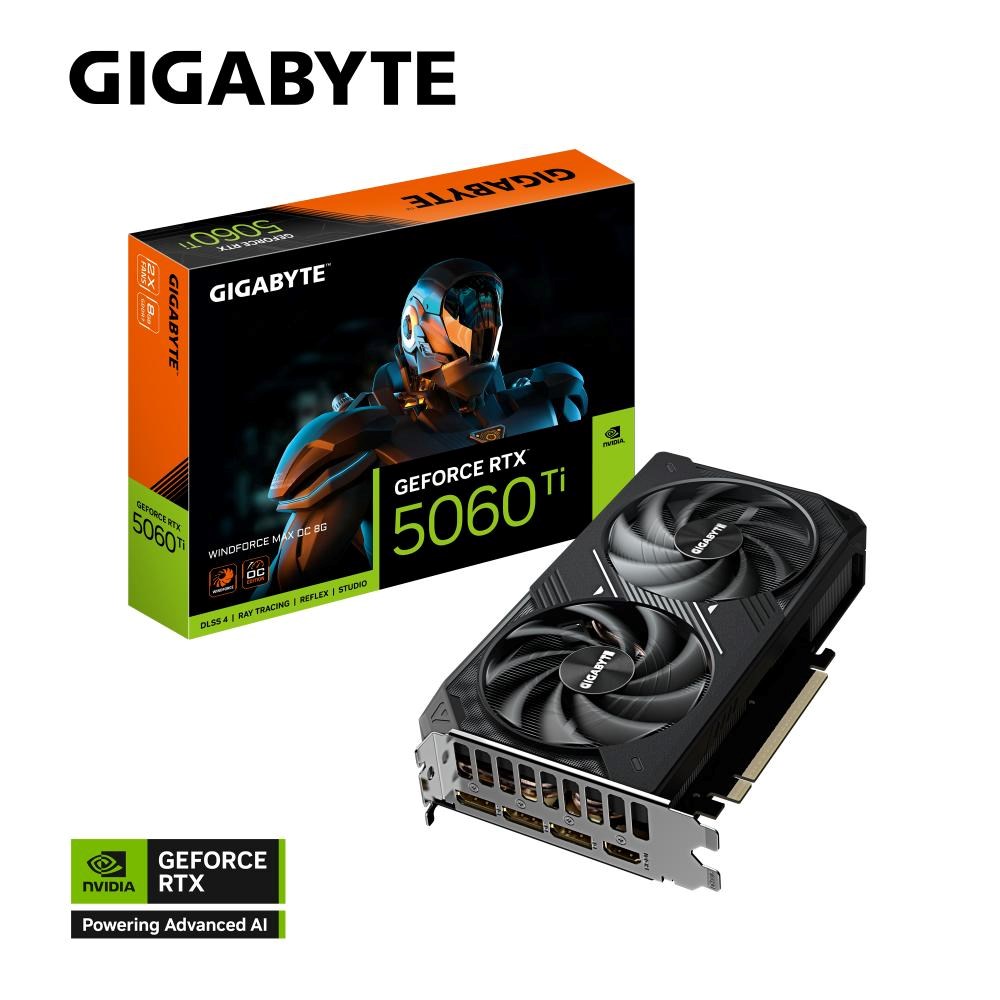 GIGABYTE VGA NVIDIA GeForce RTX 5060 Ti WINDFORCE MAX OC 8G, 8G GDDR7, 3xDP, 1xHDMI