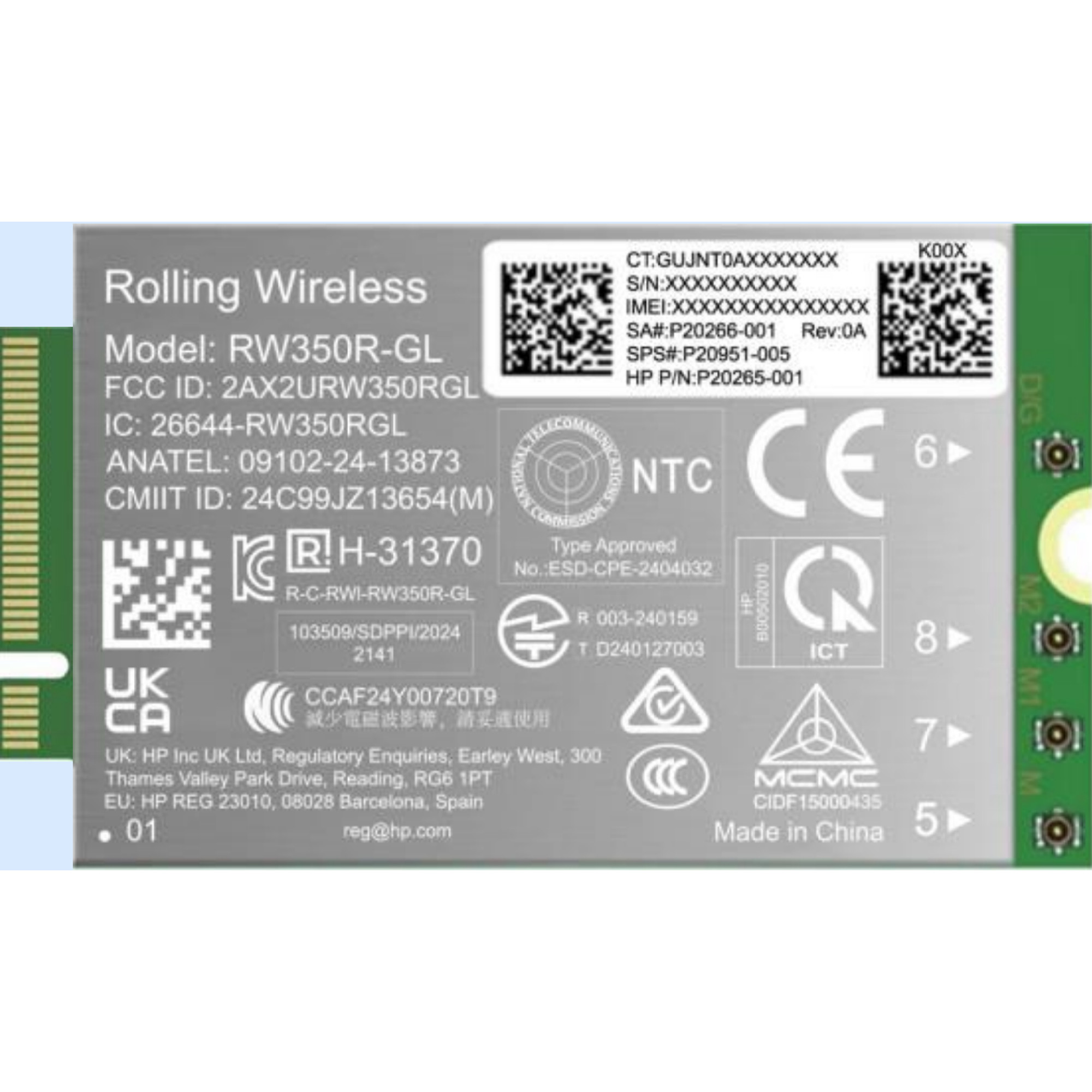 HP 4G LTE-Advanced Pro (Cat 19) WWAN (EB 8 G1i/G1a, EB X G1i, ZB 8 G1i/G1a)