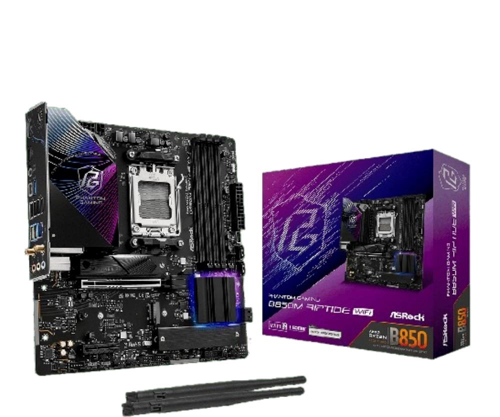 ASRock MB Sc AM5 B850M Riptide WiFi, AMD B850, 4xDDR5, 1xDP, 1xHDMI, WiFi, mATX