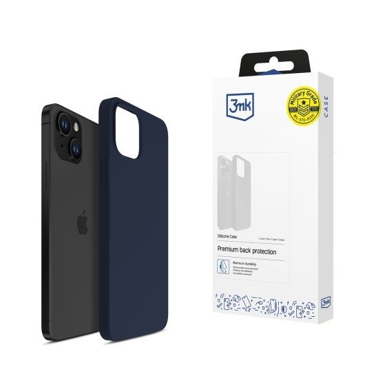 3mk ochranný kryt Silicone Case pro Apple iPhone 15 Plus   Dark Navy