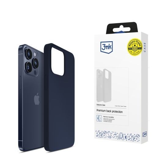 3mk ochranný kryt Silicone Case pro Apple iPhone 15 Pro Max   Dark Navy