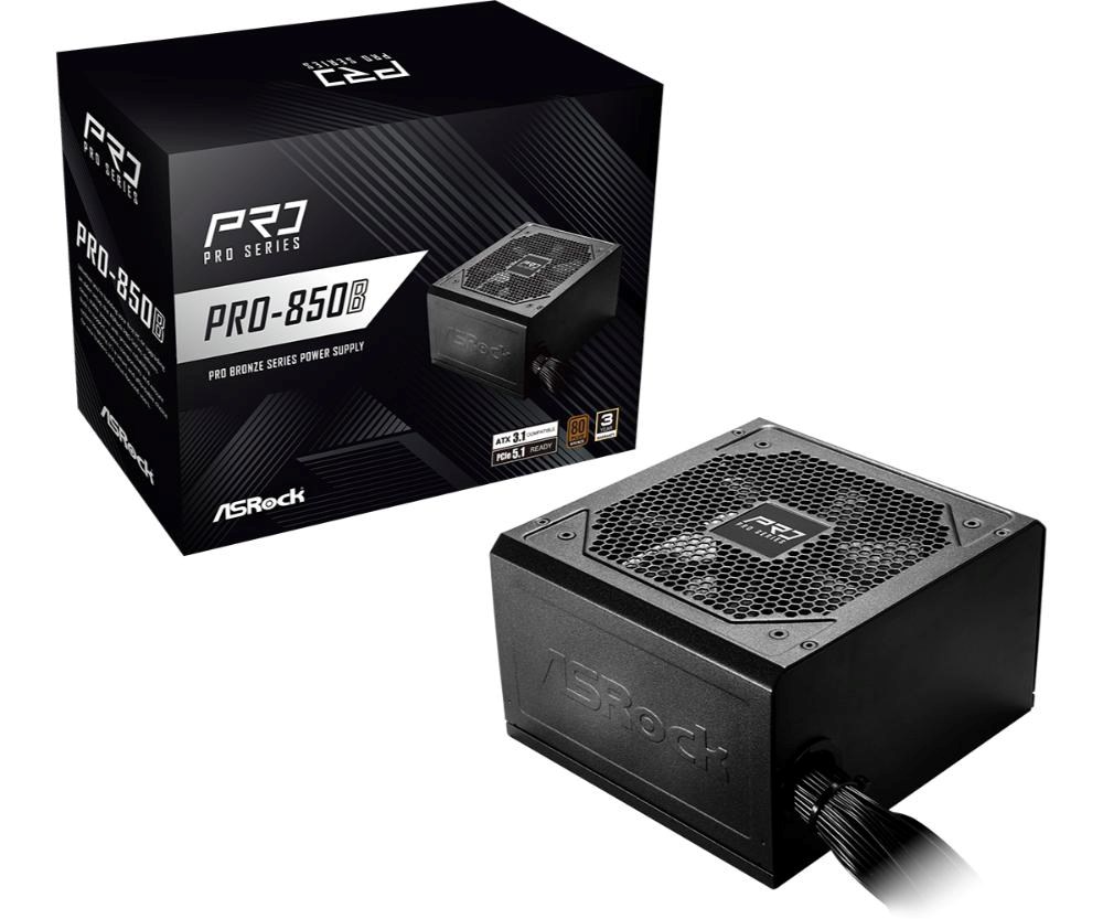 ASROCK zdroj PRO-850B, 850W, 80Plus Bronze, 120 mm, ATX 3.1