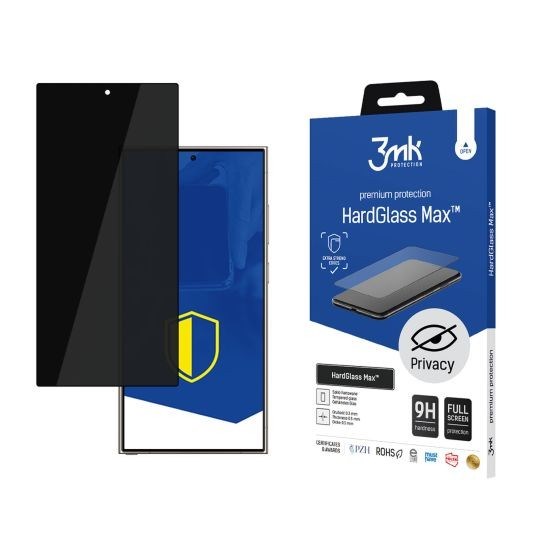 3mk tvrzené sklo HardGlass Max Privacy Black pro Samsung Galaxy S24 Ultra