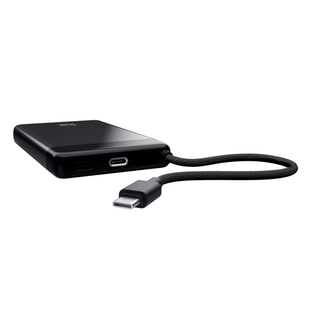 TRUST Powerbanka Fiera, 10000 mAh, S kabelem, 2x USB-C, černá