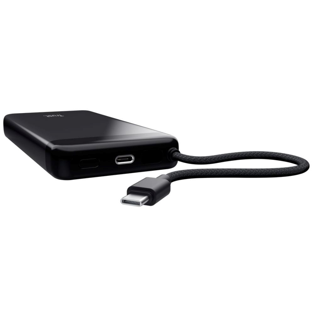 TRUST Powerbanka Fiera, 20000 mAh, S kabelem, 2x USB-C, černá