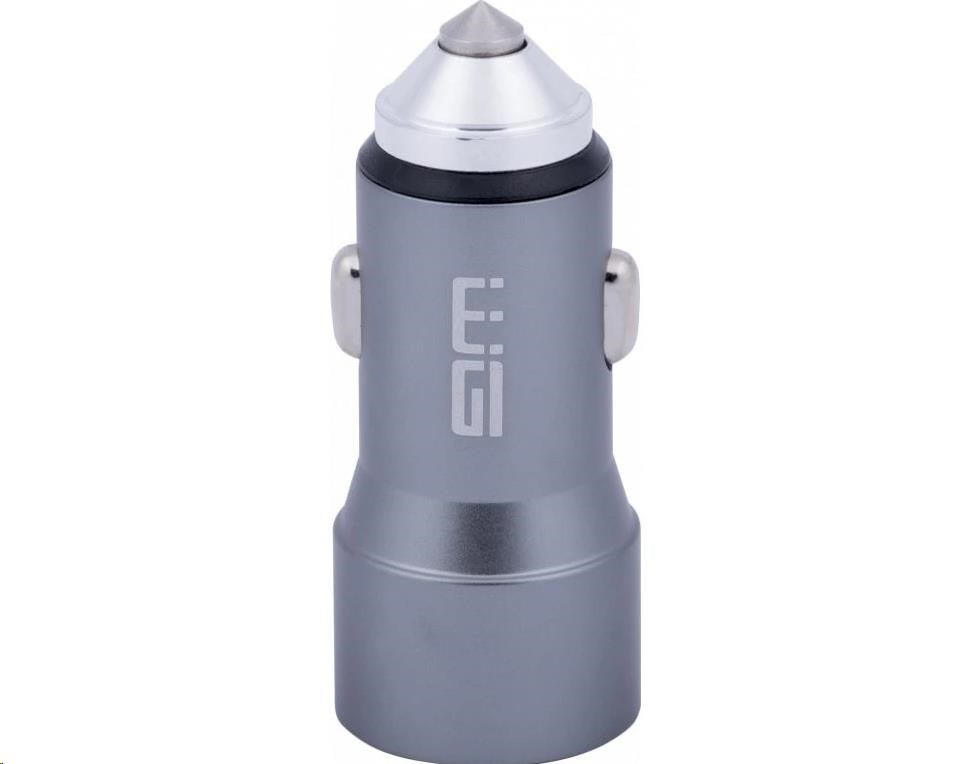 WG - Nabíječka do auta 2x USB 58,5W , 1x USB-C PD 36W + 1x USB-A 22.5W, stříbrná