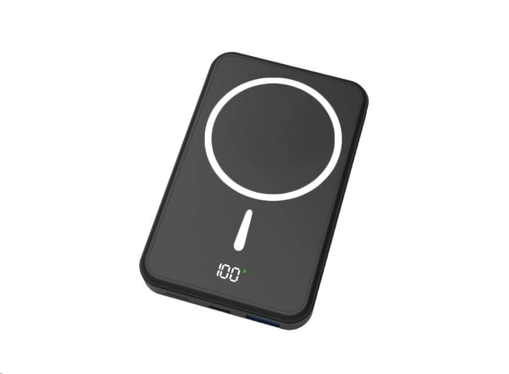 WG - Power Bank 10000 mAh, bezdrátová 15W + PD 20W + QC 3.0 22,5W, černá
