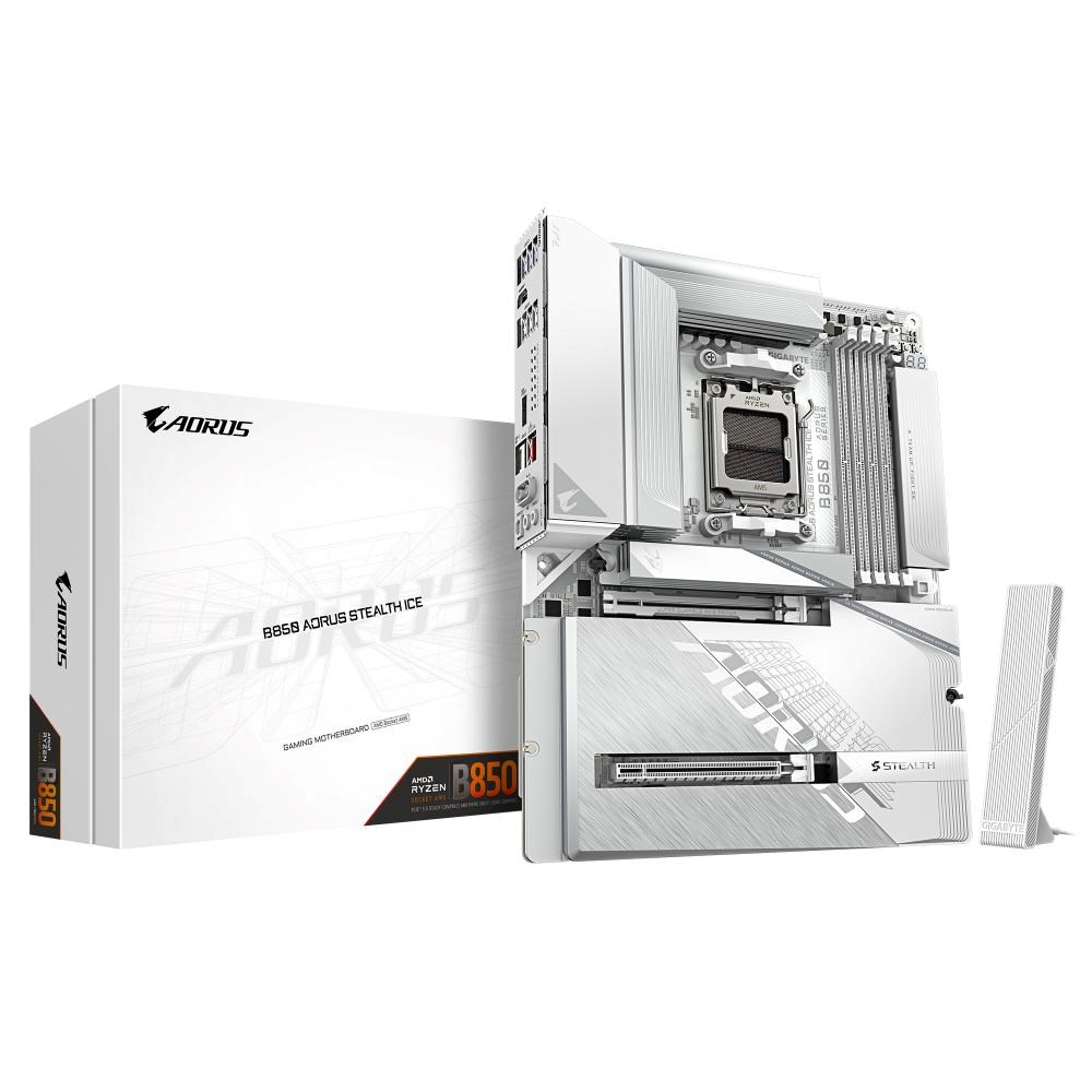 GIGABYTE MB Sc AM5 B850 AORUS STEALTH ICE, AMD B850, 4xDDR5, 1xHDMI