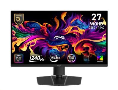 MSI LCD MAG 271QP QD-OLED X24, 26.5", QD-OLED, QHD, 240Hz, 0,03ms, Black