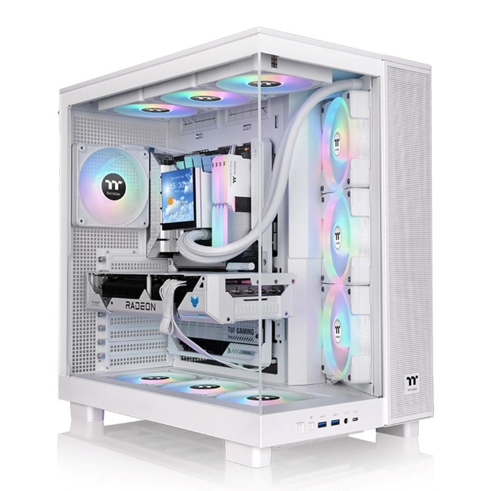 THERMALTAKE Case View 380 XL TG ARGB, ATX, Průhledná bočnice, 4x 120mm ARGB Fan, bílá