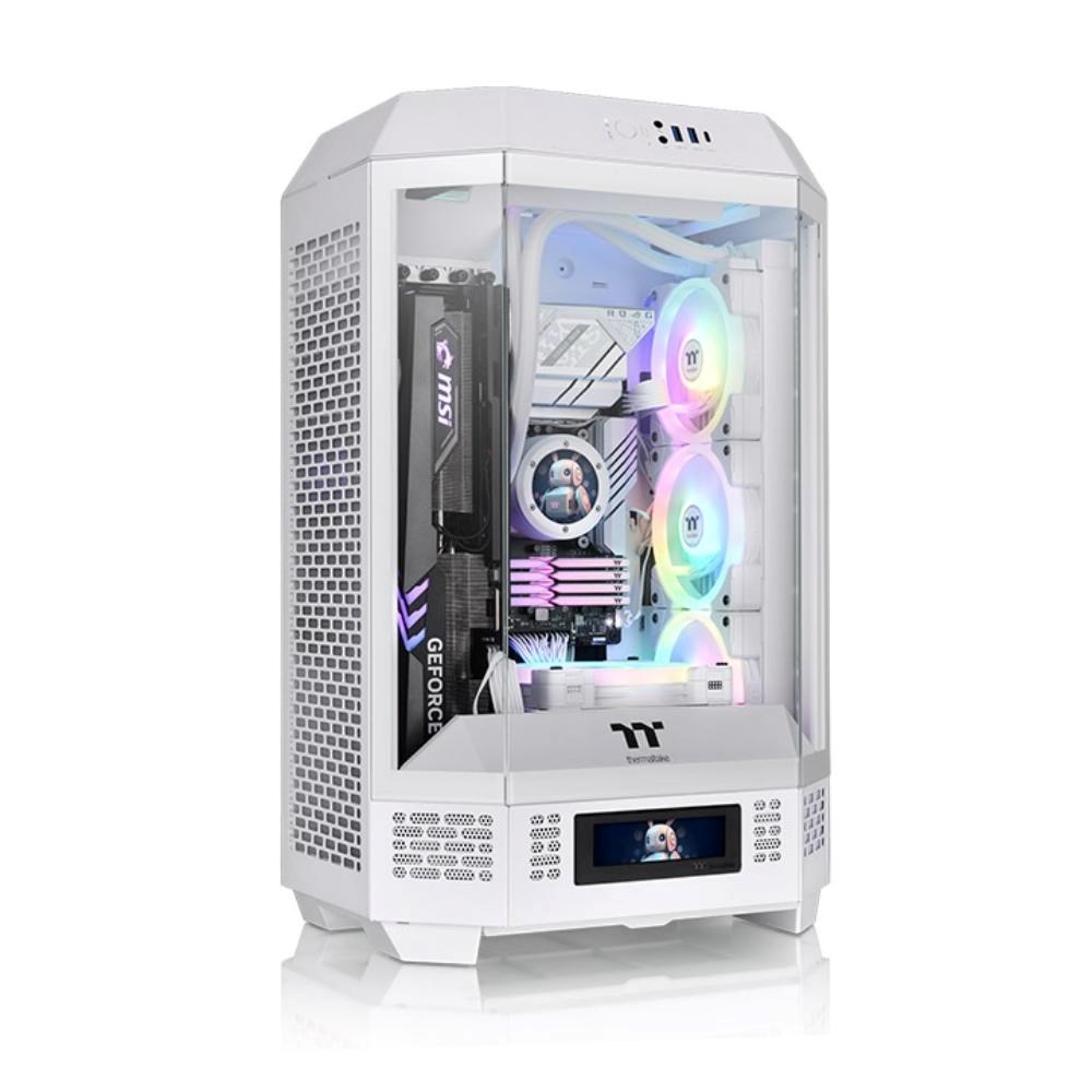 THERMALTAKE Case The Tower 300, mATX, Průhledná bočnice, 2x 140mm Fan, bílá