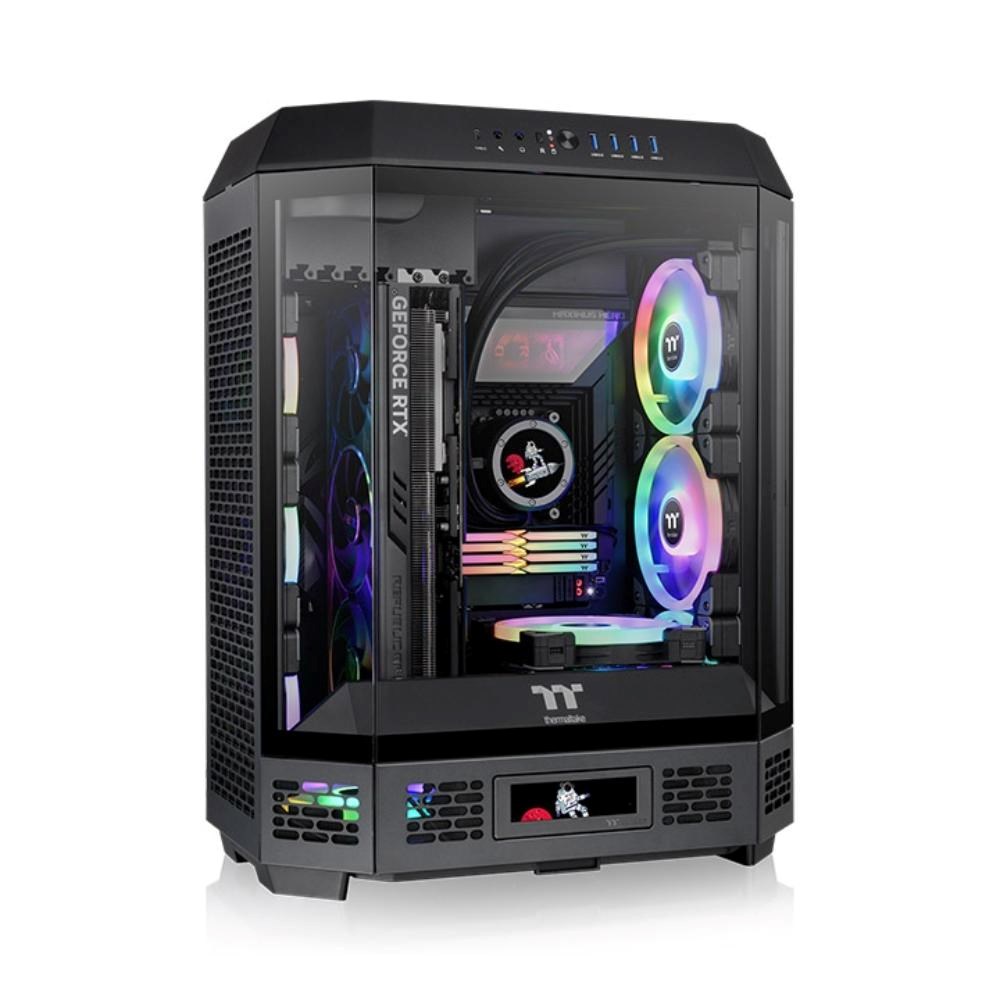 THERMALTAKE Case The Tower 600, ATX, Průhledná bočnice, 2x 140mm Fan, černá