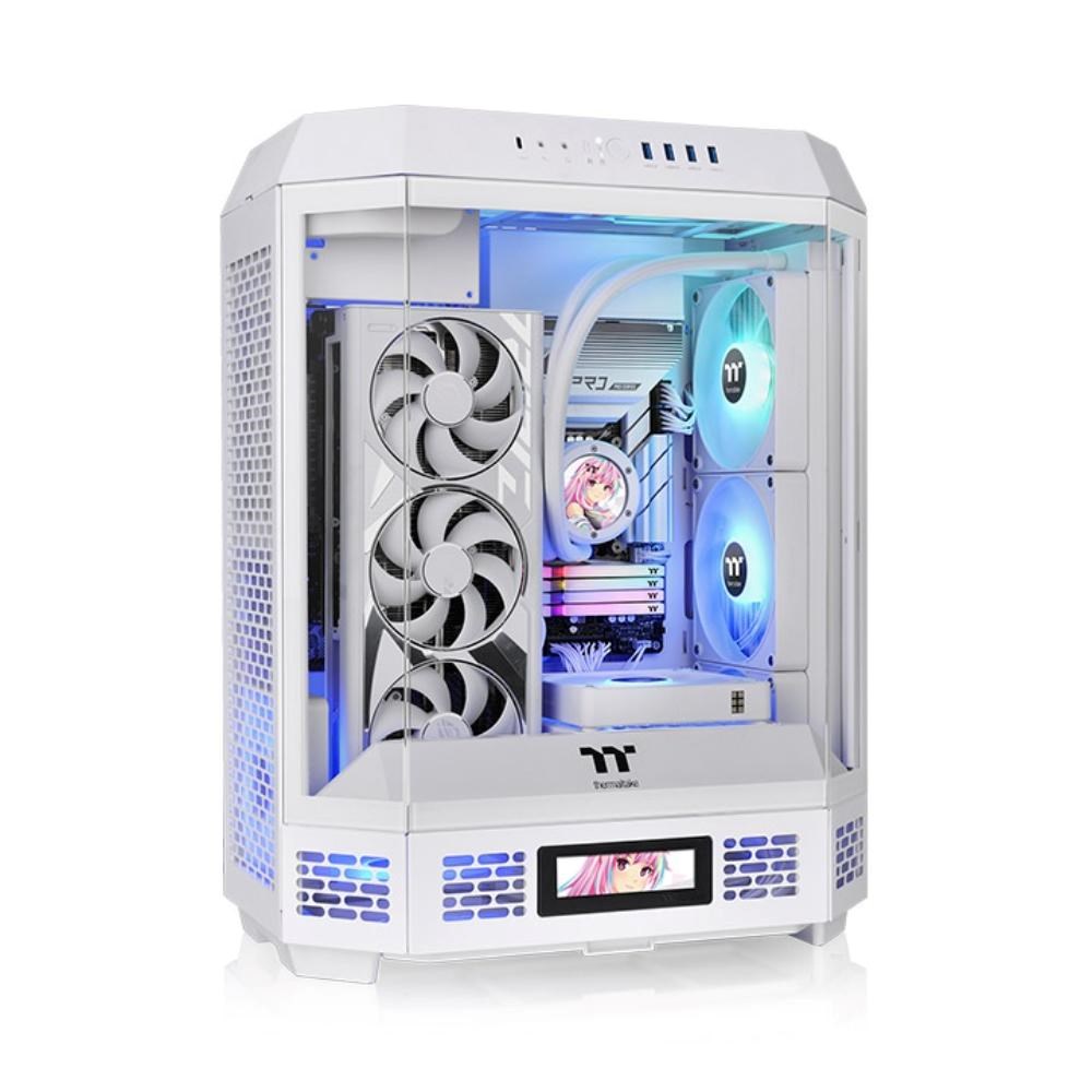 THERMALTAKE Case The Tower 600, ATX, Průhledná bočnice, 2x 140mm Fan, bílá