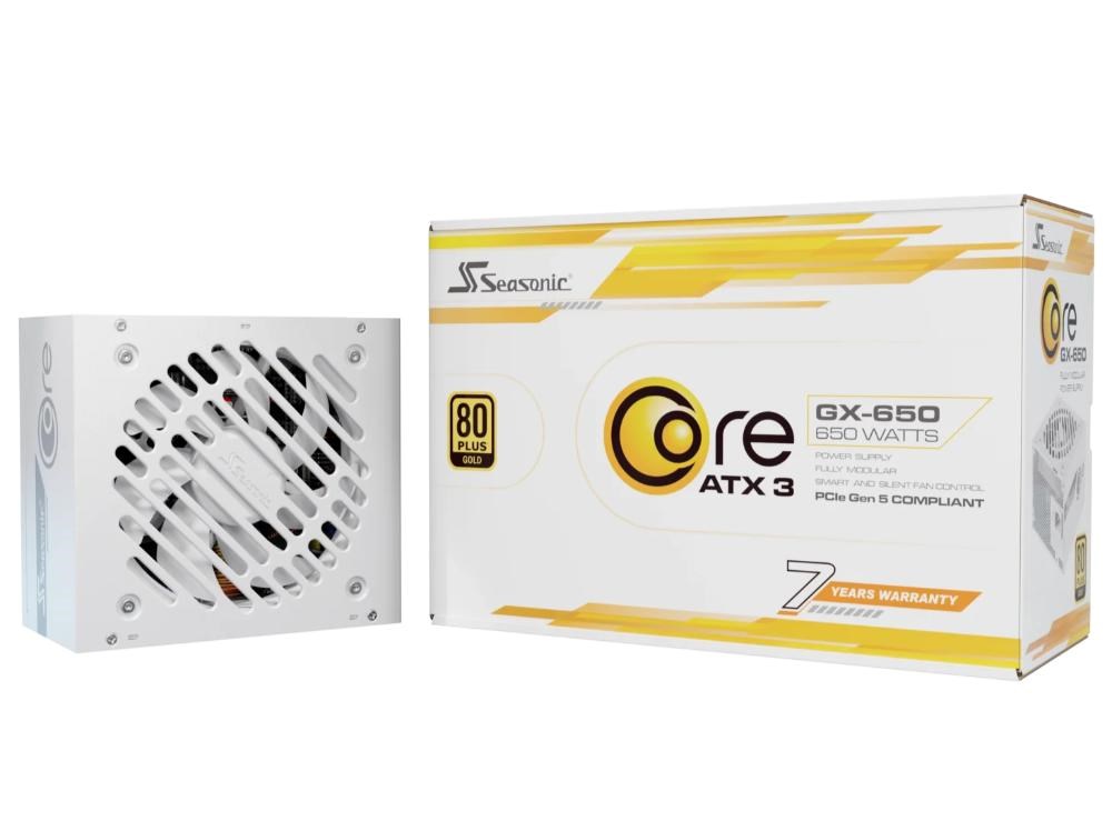 SEASONIC zdroj Core GX 650W White, 120mm, Plně modulární, 80+ Gold, ATX 3.1