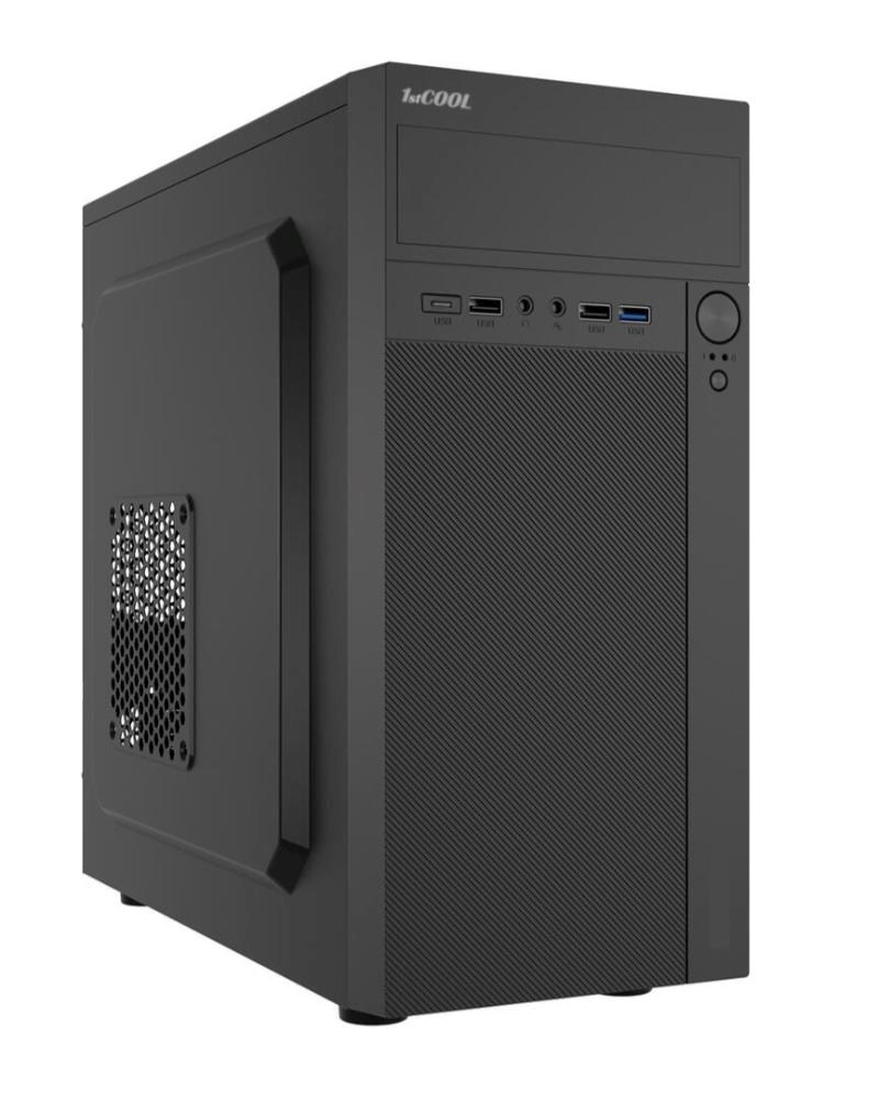 BAZAR - 1stCOOL skříň STEP Premium, micro tower, AU, USB 3.0, USB-C, 1x 120mm + 1x 80mm Fan, černá, poškozený obalb