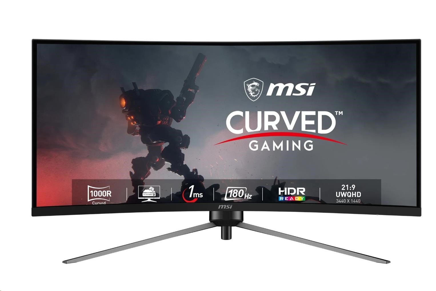 MSI LCD MAG 345CQR, 34" 3440x1440, 180Hz, 1ms, VESA, DP, HDMI, Audio, Black