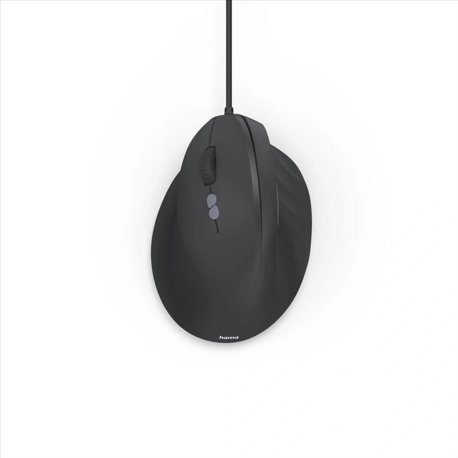Hama vertikální ergonomická kabelová myš ECM-500L, pro leváky, černá