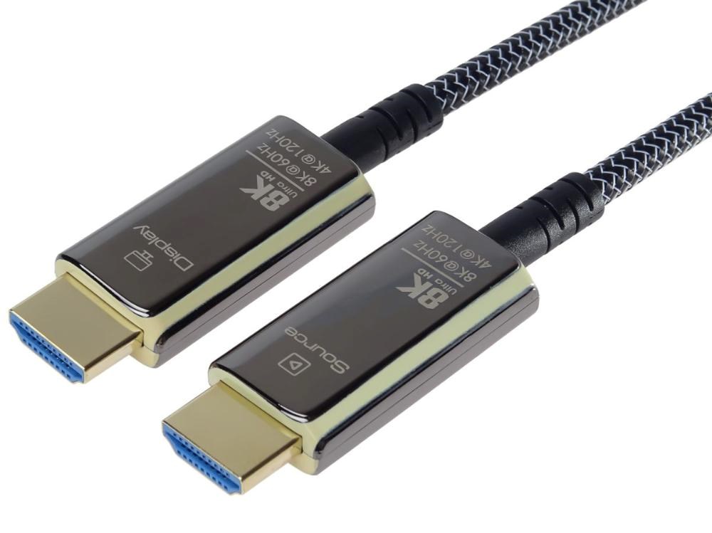 PREMIUMCORD Ultra High Speed HDMI 2.1 optický fiber kabel 8K@60Hz, zlacené 50m