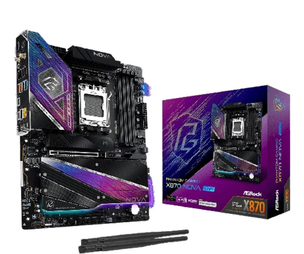 ASRock MB Sc AM5 X870 NOVA WIFI, AMD X870, 4xDDR5, 1xHDMI, 2xUSB4, WI-FI