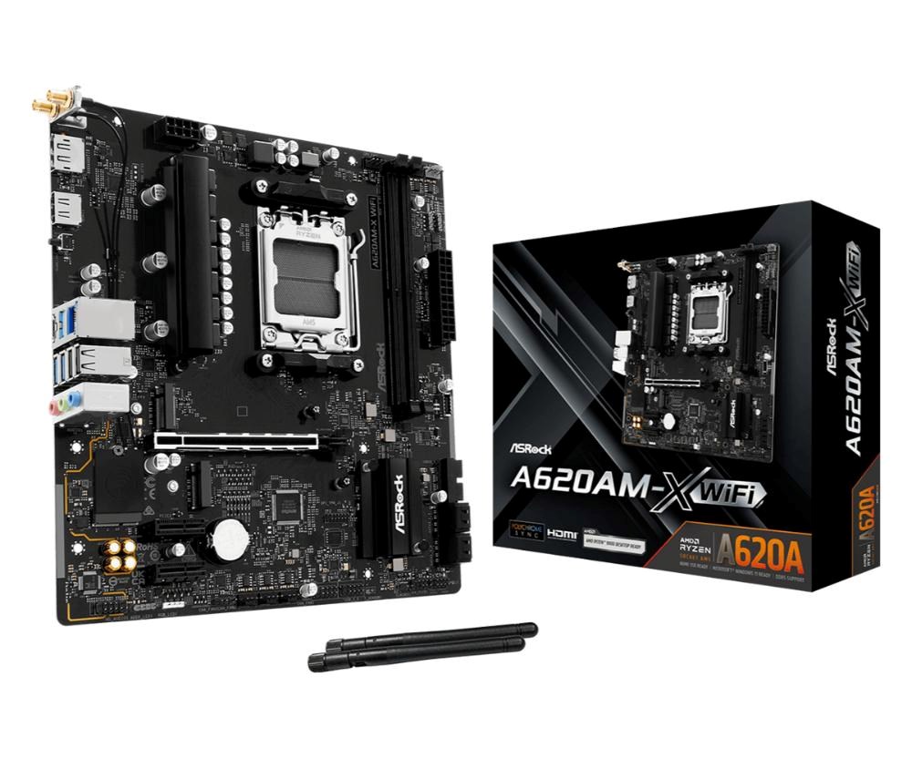 ASRock MB Sc AM5 A620AM-X WIFI, AMD A620A, 2xDDR5, 1xHDMI, 1xDP, WIFI