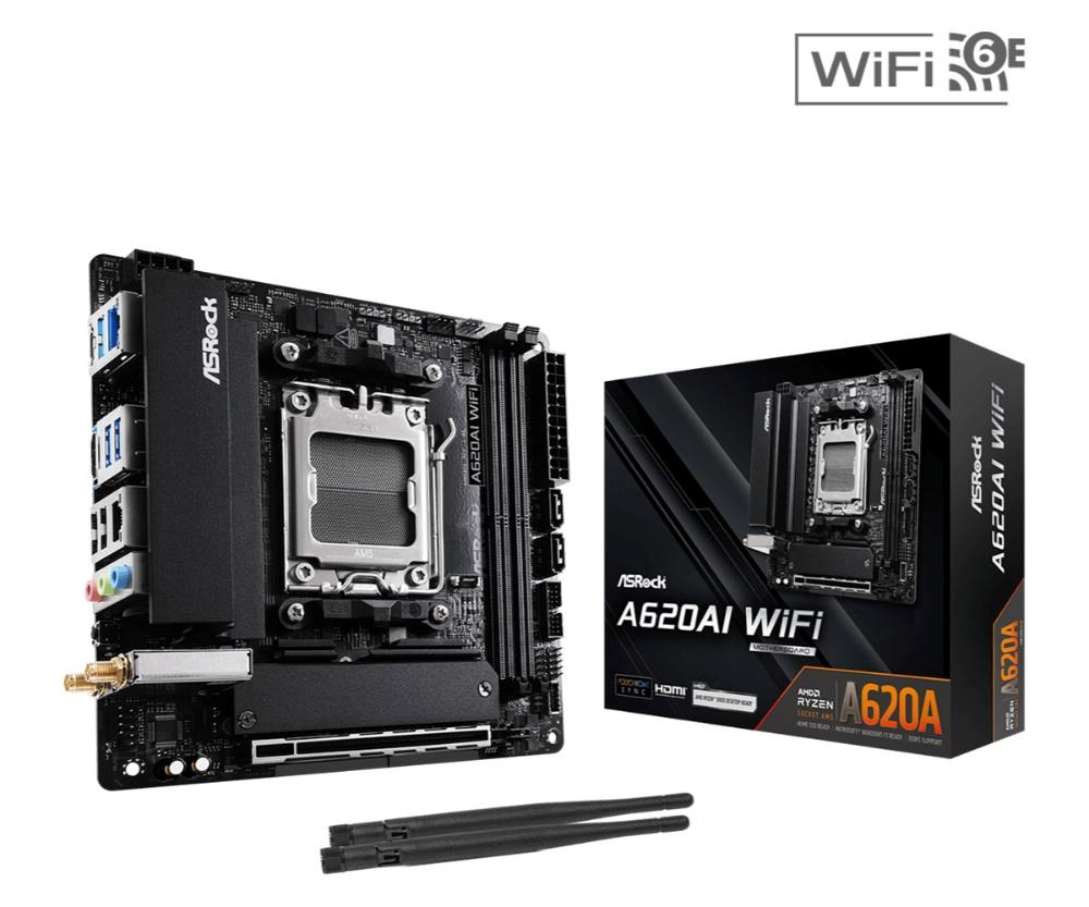 ASRock MB Sc AM5 A620AI WIFI  AMD A620A, 2xDDR5, 1xHDMI, WIFI