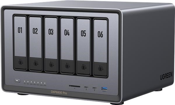 UGREEN NASync DXP6800 Pro (10C/i5-1235U/4,4GHz/8GBRAM/6xSATA/2xM.2/2x10GbE/1xPCIe/2xTB/2xUSB2.0/2xUSB3.2/HDMI/SD)
