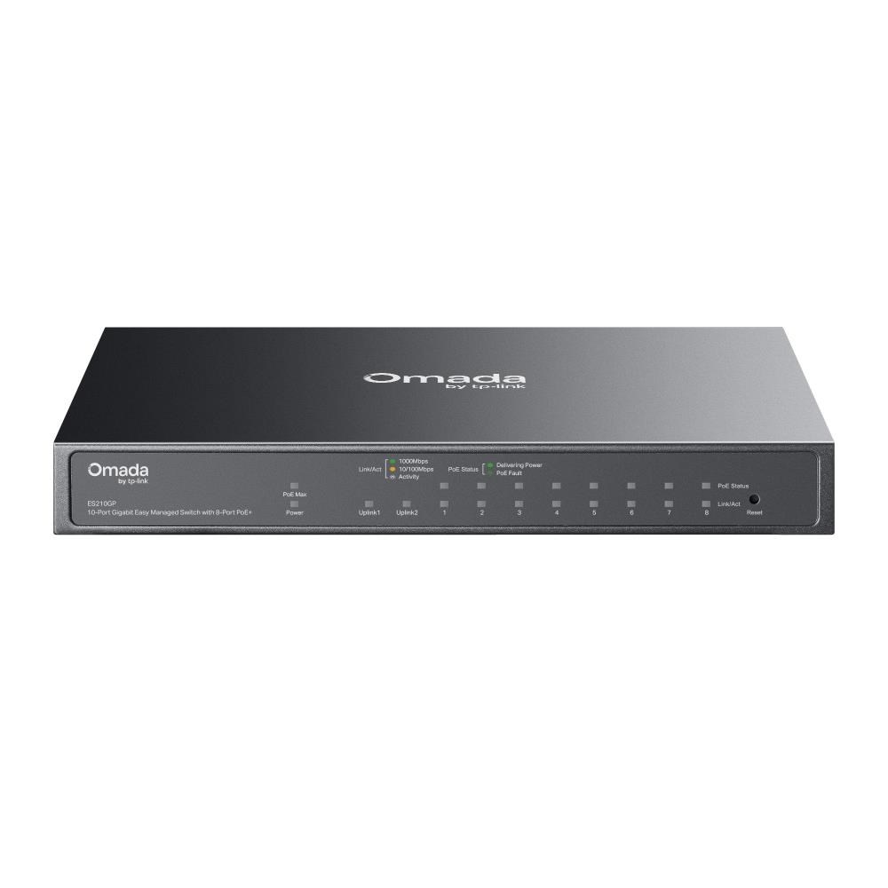 TP-Link OMADA switch ES210GP (9xGbE,1xGbE/SFPcombo,8xPoE+,63W, fanless)